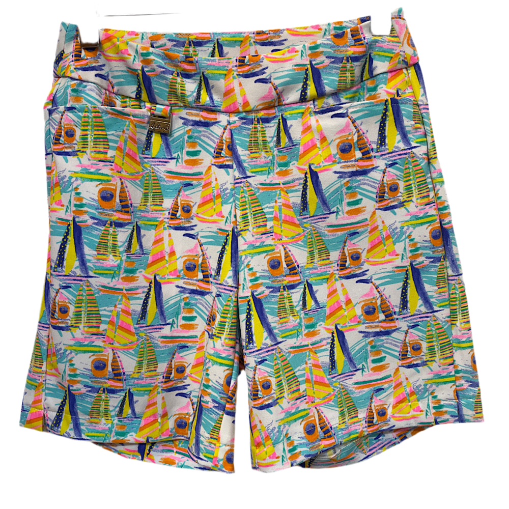 Lulu-B ® Printed Pull-On Short W/Side Vent