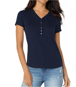 Short Sleeve Henley Tee