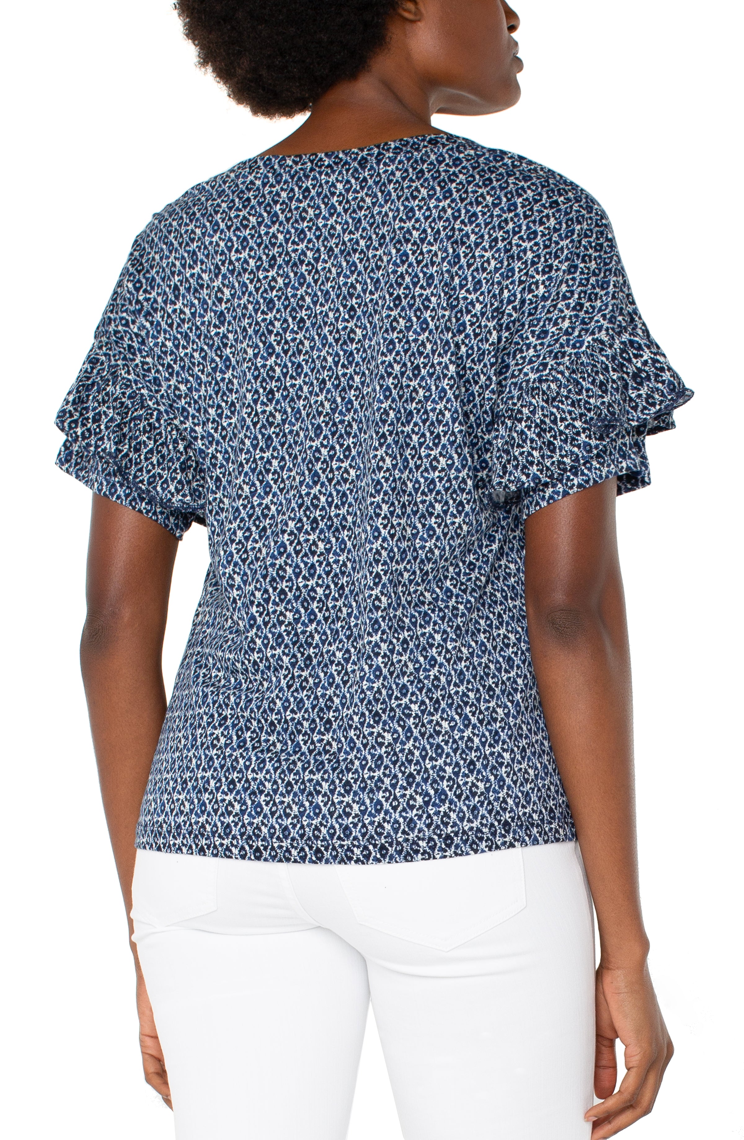1/2 Sleeve Drop Shoulder With Ruffle