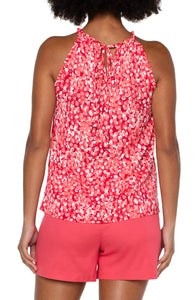 Sleeveless Halter Top W/ Ruffles