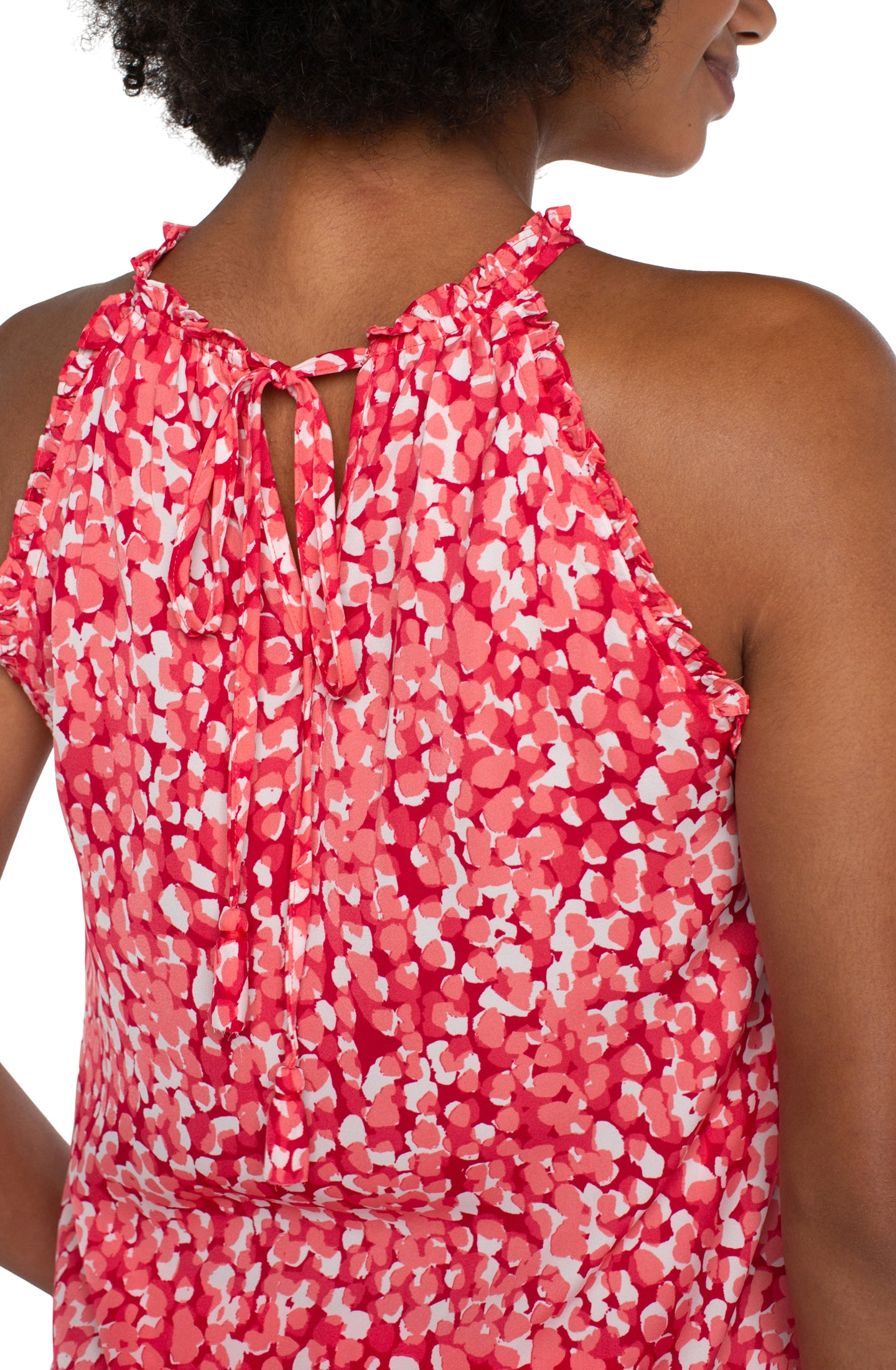 Sleeveless Halter Top W/ Ruffles