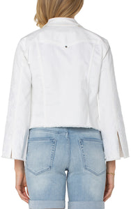 Jacket W Fray Hem and Paisley Embroidery
