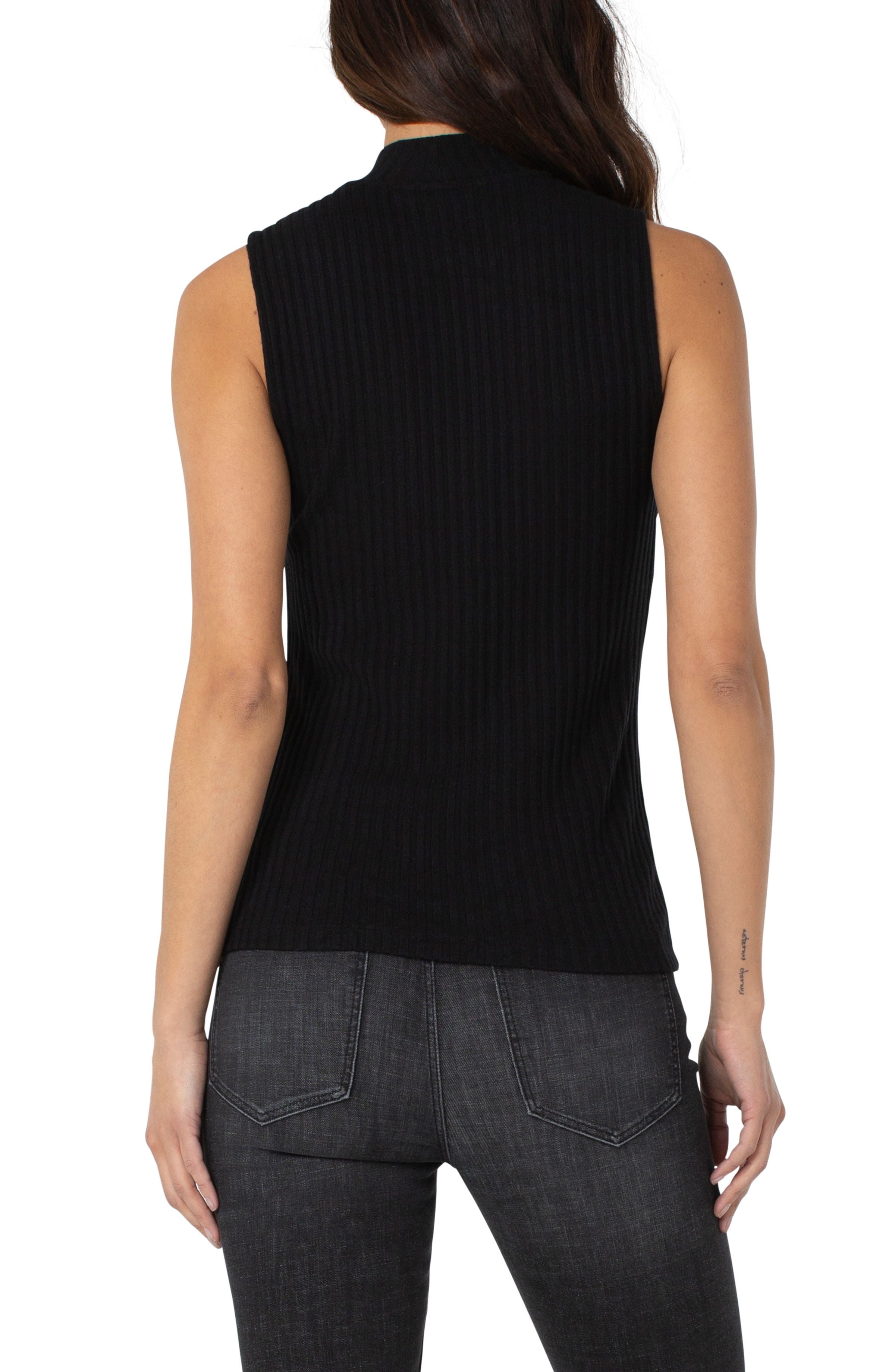 Mock Neck Sleeveless Tee