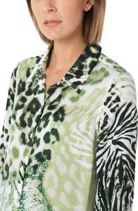 Button Front Tunic W/ Inverted Pleat