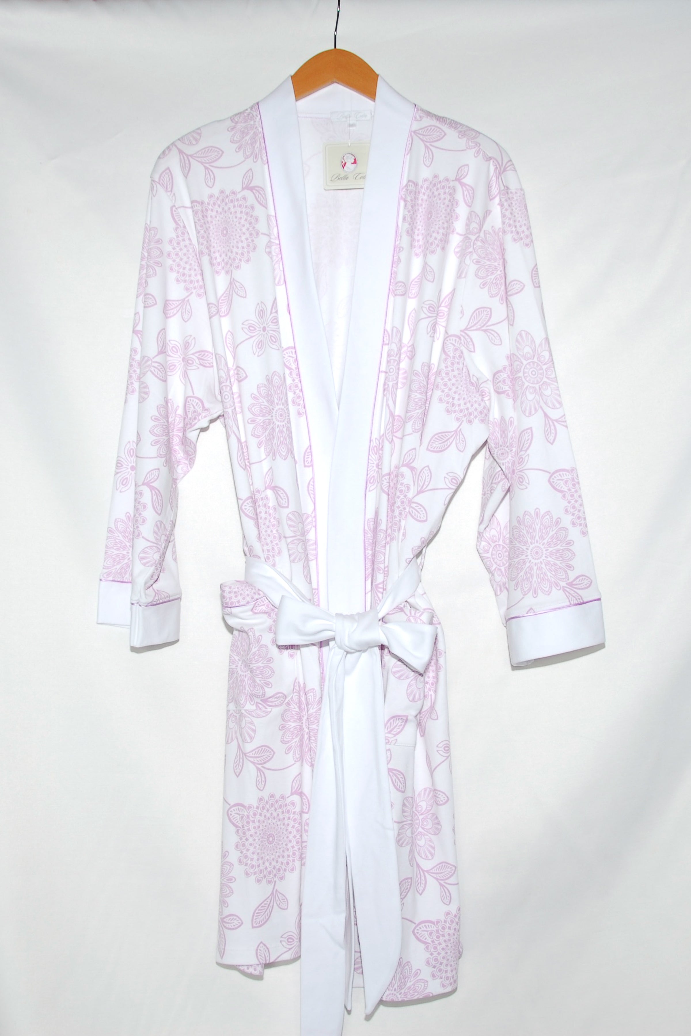Short Kimono Robe with Floral Print