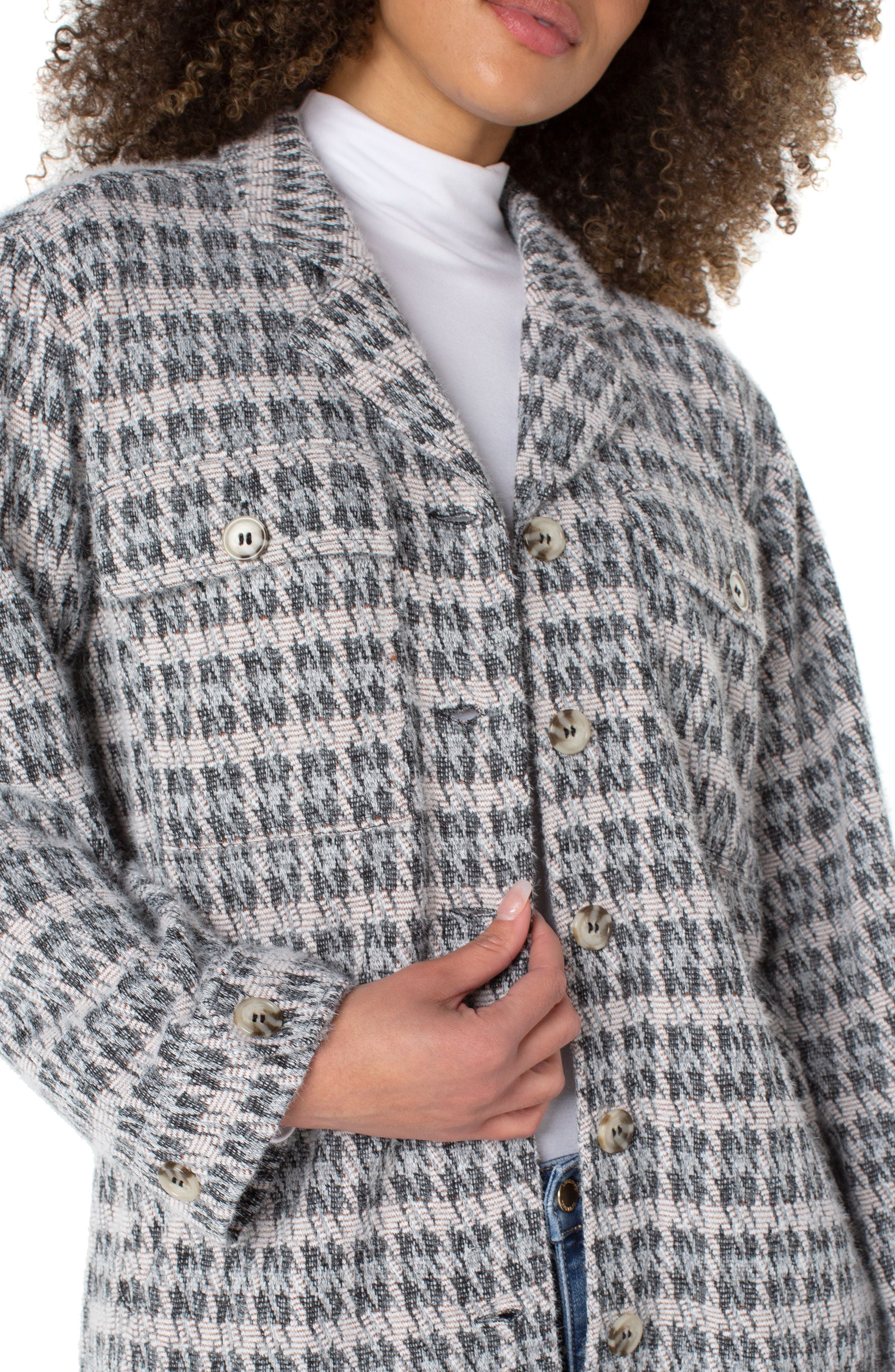 Button Front Boxy Jacket